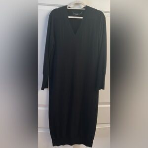 NAADAM BRAND NEW! CASHMERE VNECK DRESS - BLACK SIZE M
